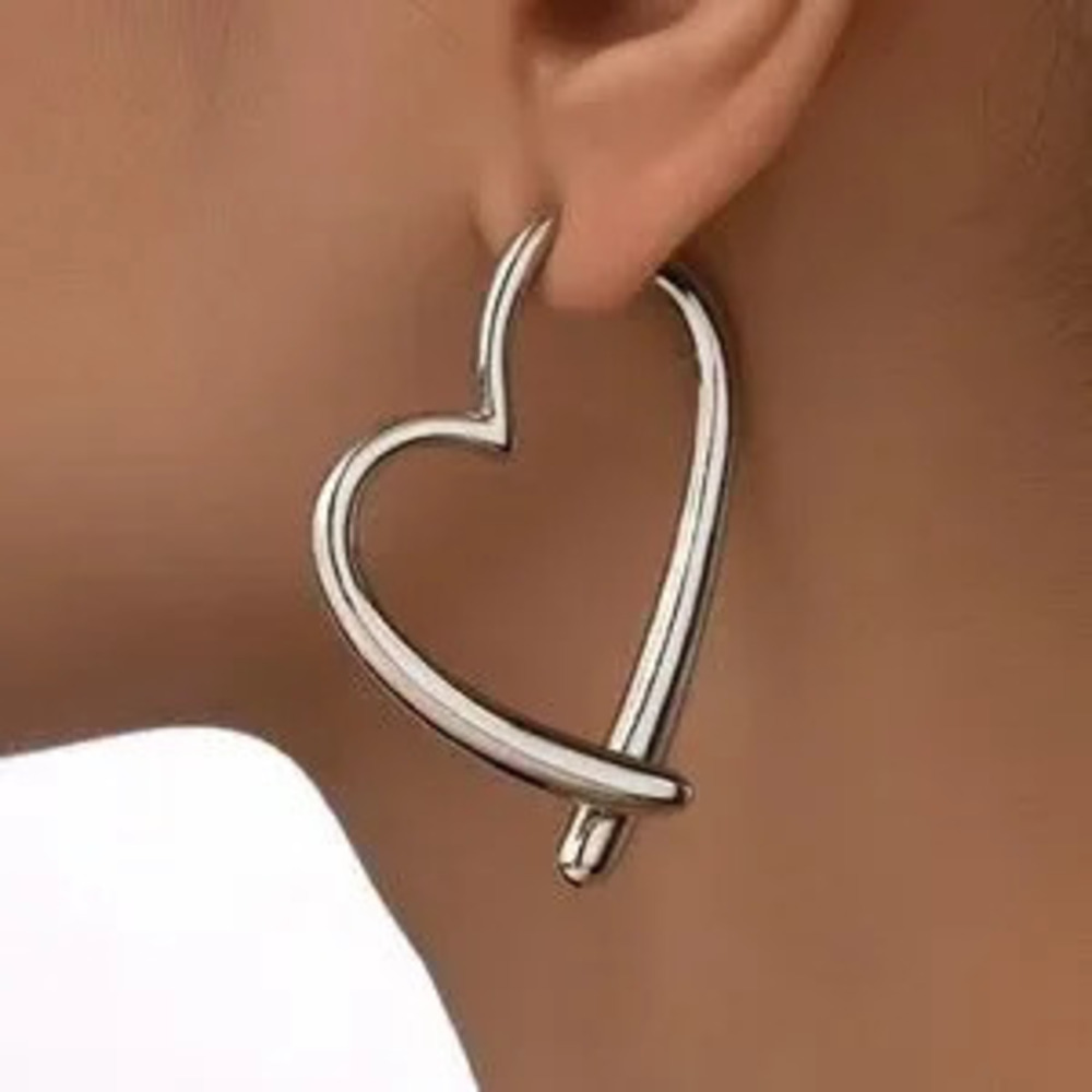 Luxe Vday Valentines Day heart Loop Earrings